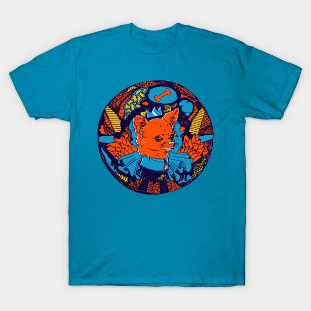 Orange Blue Circle of the Chihuahua T-Shirt by kenallouis